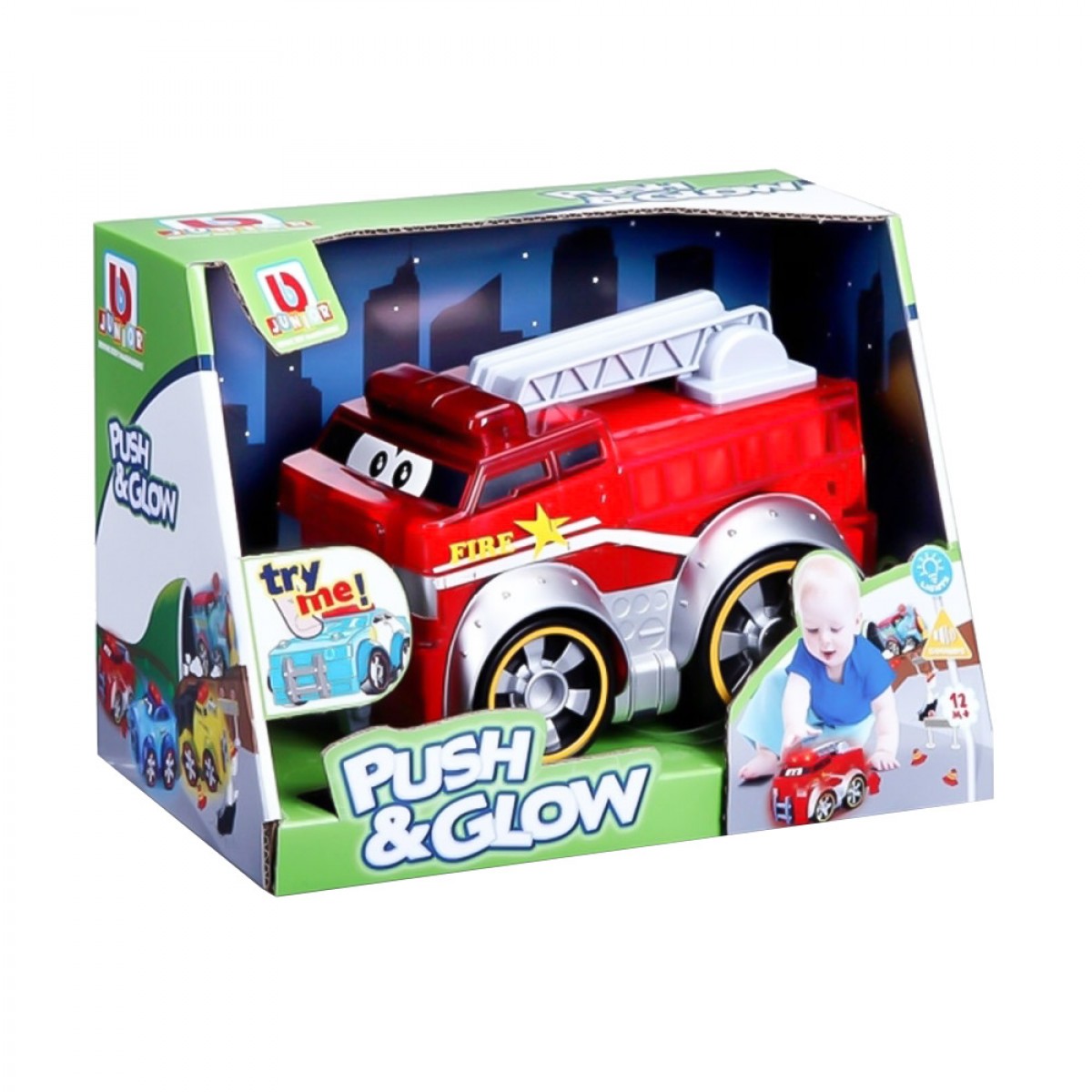 BURAGO PUSH & GLOW FIRE TRUCK 16-89006