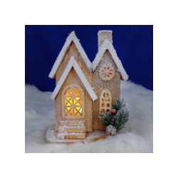 DUE ESSE ΧΡΙΣΤΟΥΓΕΝΝΙΑΤΙΚΟ ΞΥΛΙΝΟ ΣΠΙΤΑΚΙ ΧΙΟΝΙΣΜΕΝΟ ΜΕ ΦΩΣ 45509