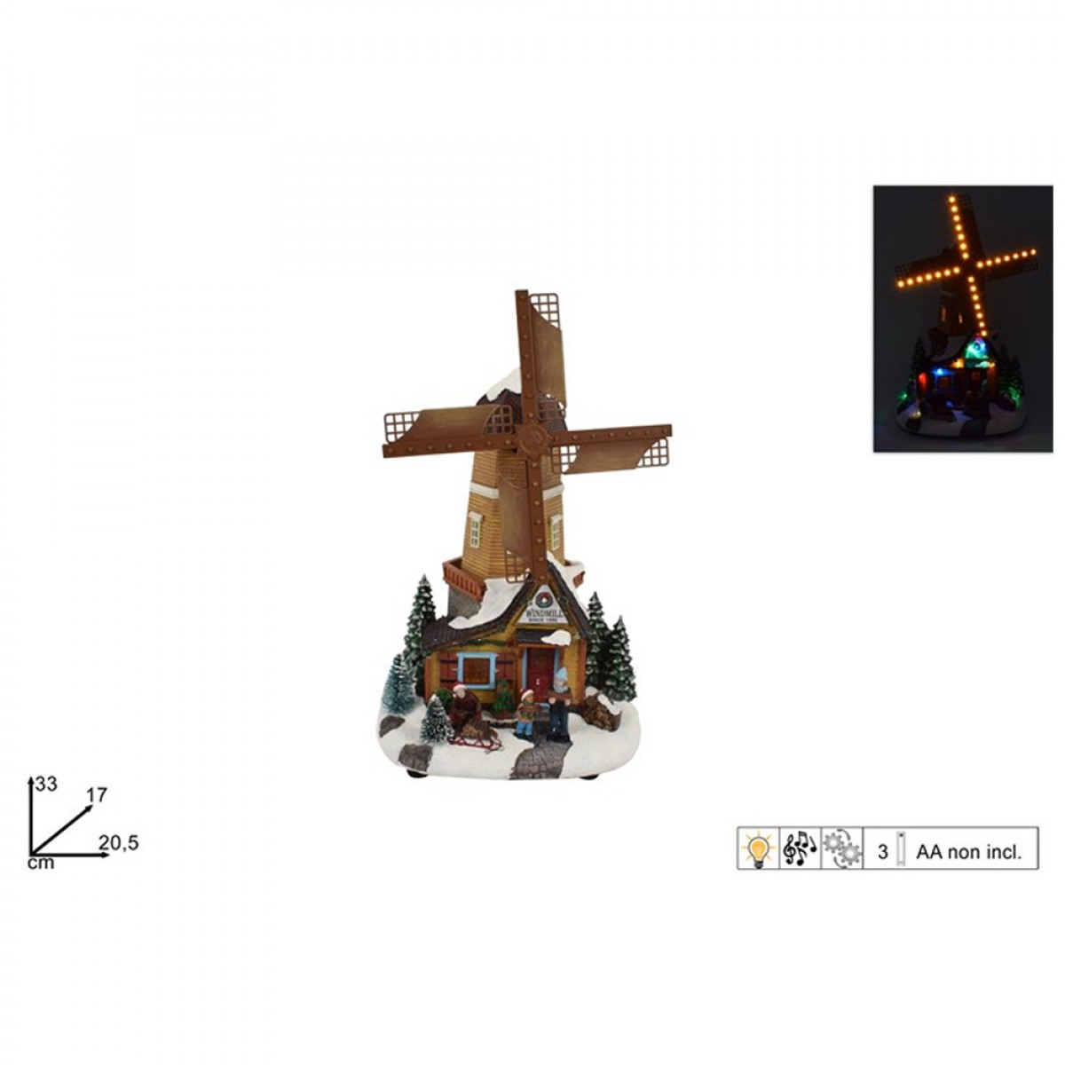 DUE ESSE ΧΡΙΣΤΟΥΓΕΝΝΙΑΤΙΚΟ ΞΥΛΙΝΟ ΑΝΕΜΟΜΥΛΟΣ 1095