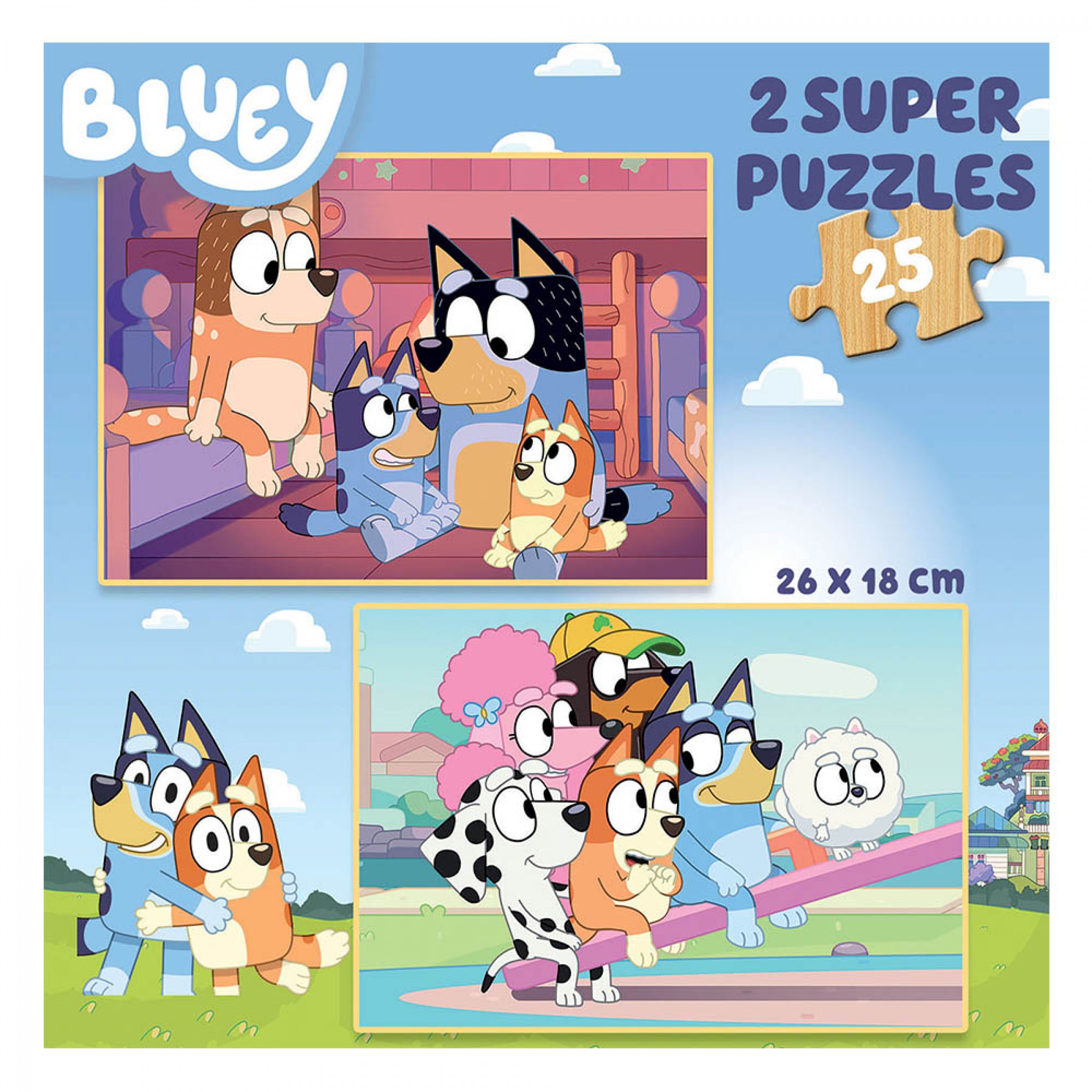 Educa-EDUCA PUZZLE ΞΥΛΙΝΟ BLUEY 19407 (2X25 TEM)(19407) | lampridis.gr