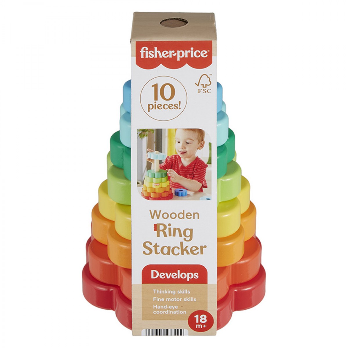 FISHER PRICE WOODEN RING STACKER HXT77 FISHER PRICE WOODEN RING STACKER HXT77