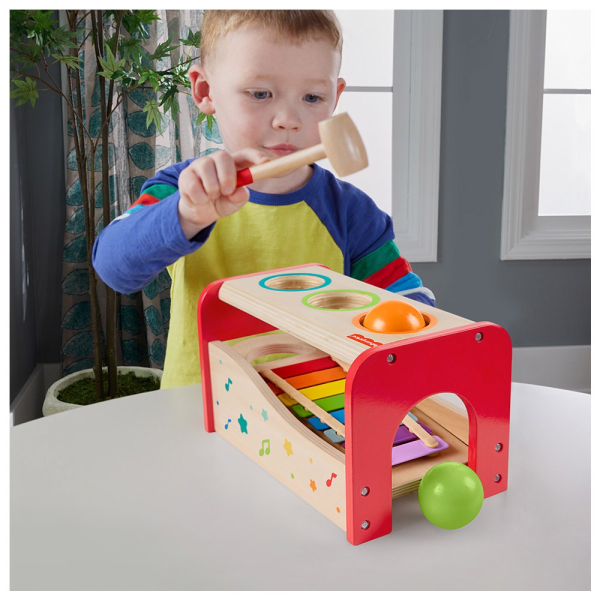 FISHER PRICE WOODEN POUND & TAP BENCH XYLOPHONE HXT88
