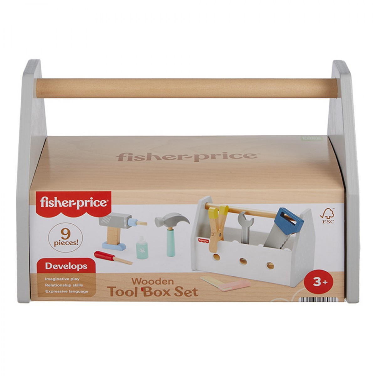 FISHER PRICE WOODEN TOOL BOX HYG50 FISHER PRICE WOODEN TOOL BOX HYG50