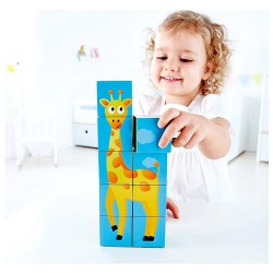 HAPE HAPPY PUZZLES ΞΥΛΙΝΟ ΠΑΖΛ ΚΥΒΟΙ JUNGLE ANIMAL BLOCK E1619 HAPE HAPPY PUZZLES ΞΥΛΙΝΟ ΠΑΖΛ ΚΥΒΟΙ JUNGLE ANIMAL BLOCK E1619