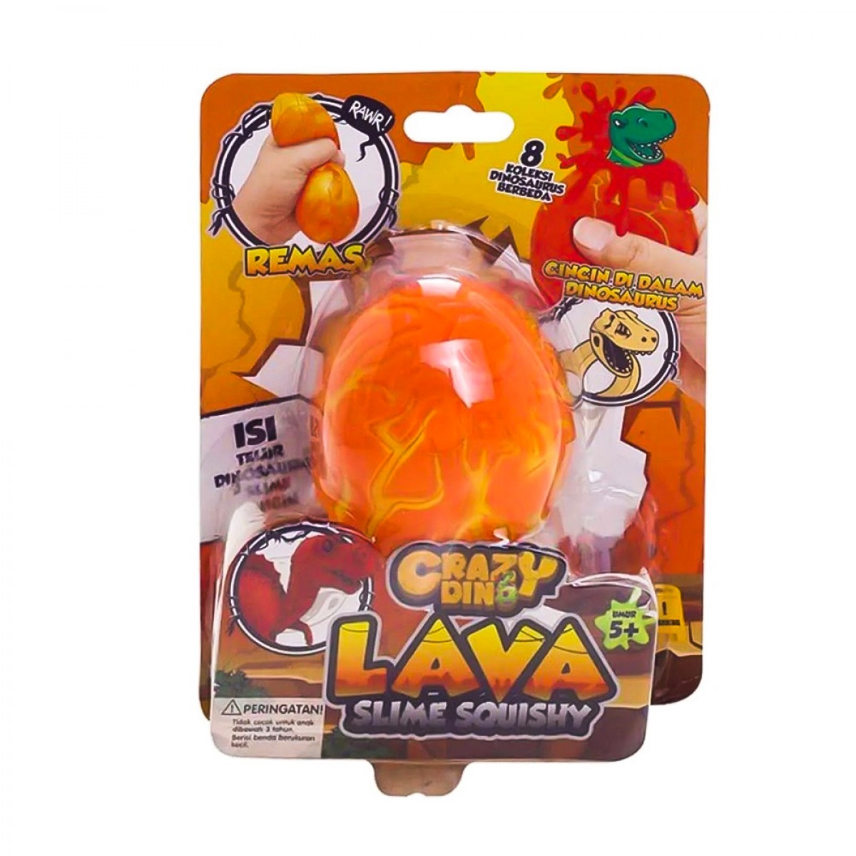 JUST TOYS CRAZY DINO EGG LAVA - EGG W. STRETCHABLE CD02
