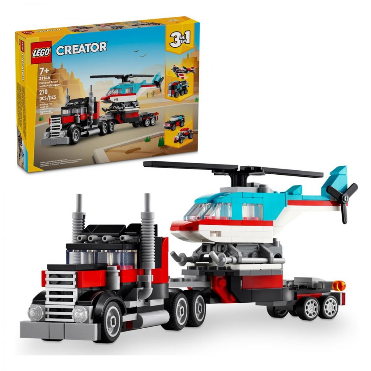 LEGO FLATBED TRUCK WITH HELICOPTER 31146
