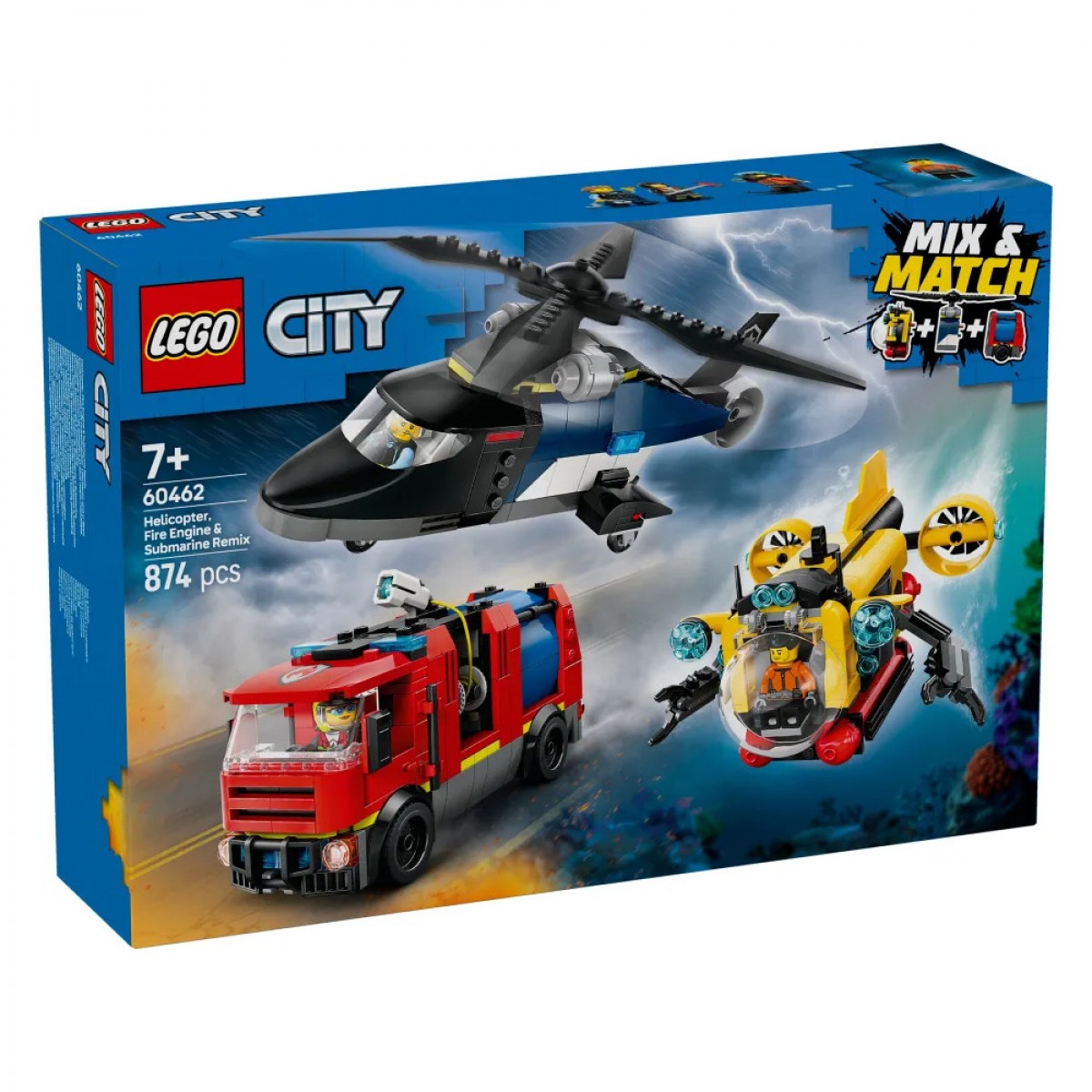 LEGO HELICOPTER FIRE TRUCK & SUBMARINE 60462