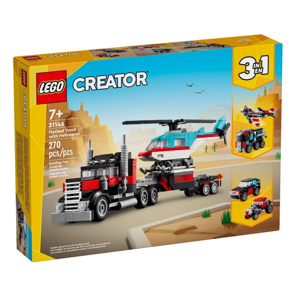 LEGO FLATBED TRUCK WITH HELICOPTER 31146