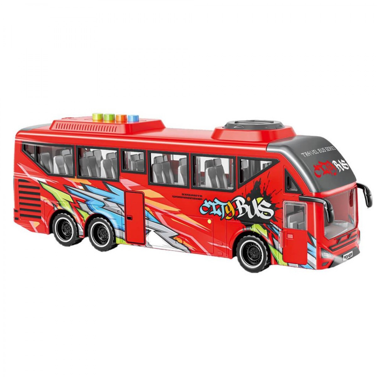 LUNA ΛΕΩΦΟΡΕΙΟ  FRICTION ΚΟΚΚΙΝΟ 1:16 ΜΕ ΗΧΟ ΚΑΙ ΦΩΣ 623108