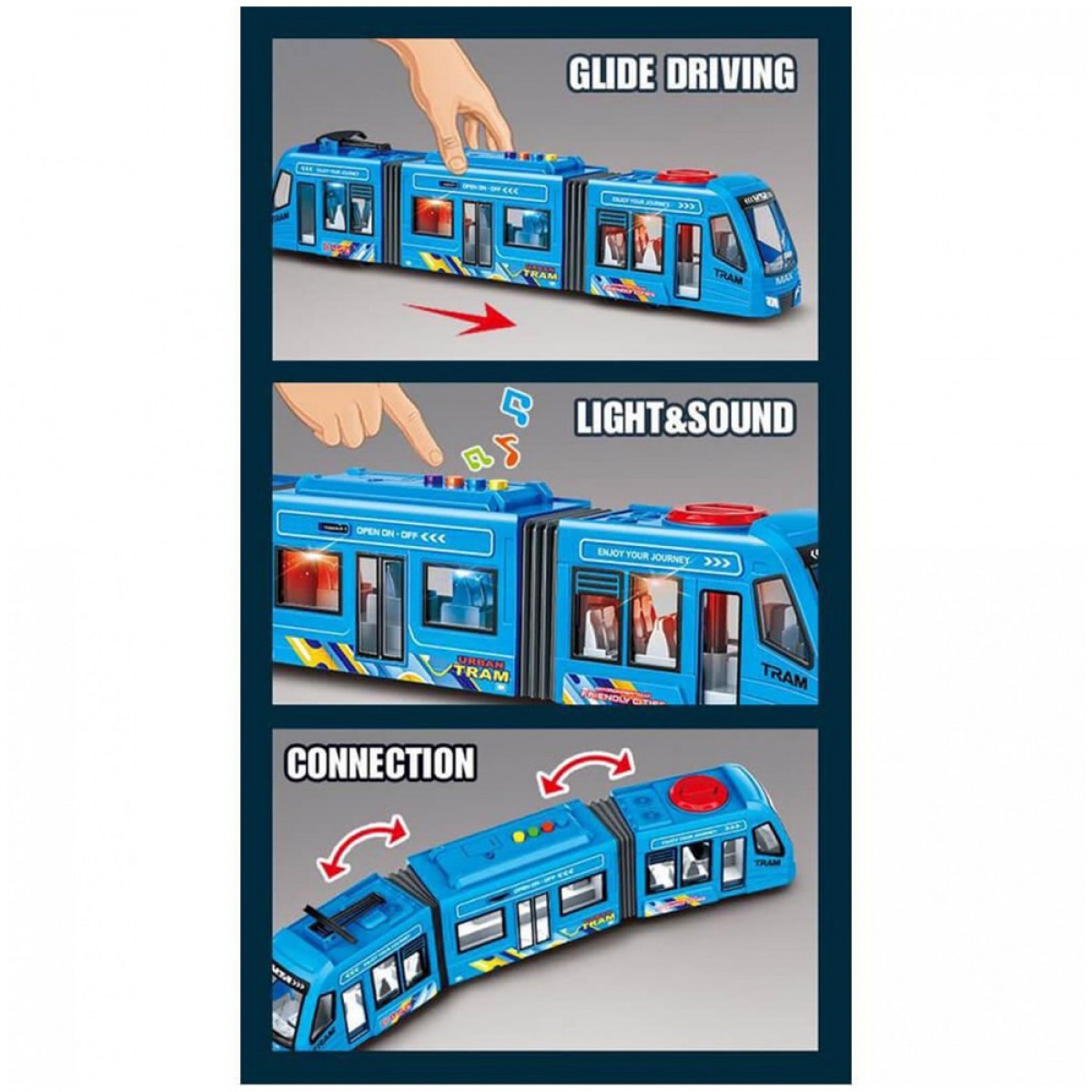 LUNA ΛΕΩΦΟΡΕΙΟ  FRICTION ΜΠΛΕ 1:16 ΜΕ ΗΧΟ ΚΑΙ ΦΩΣ 623109