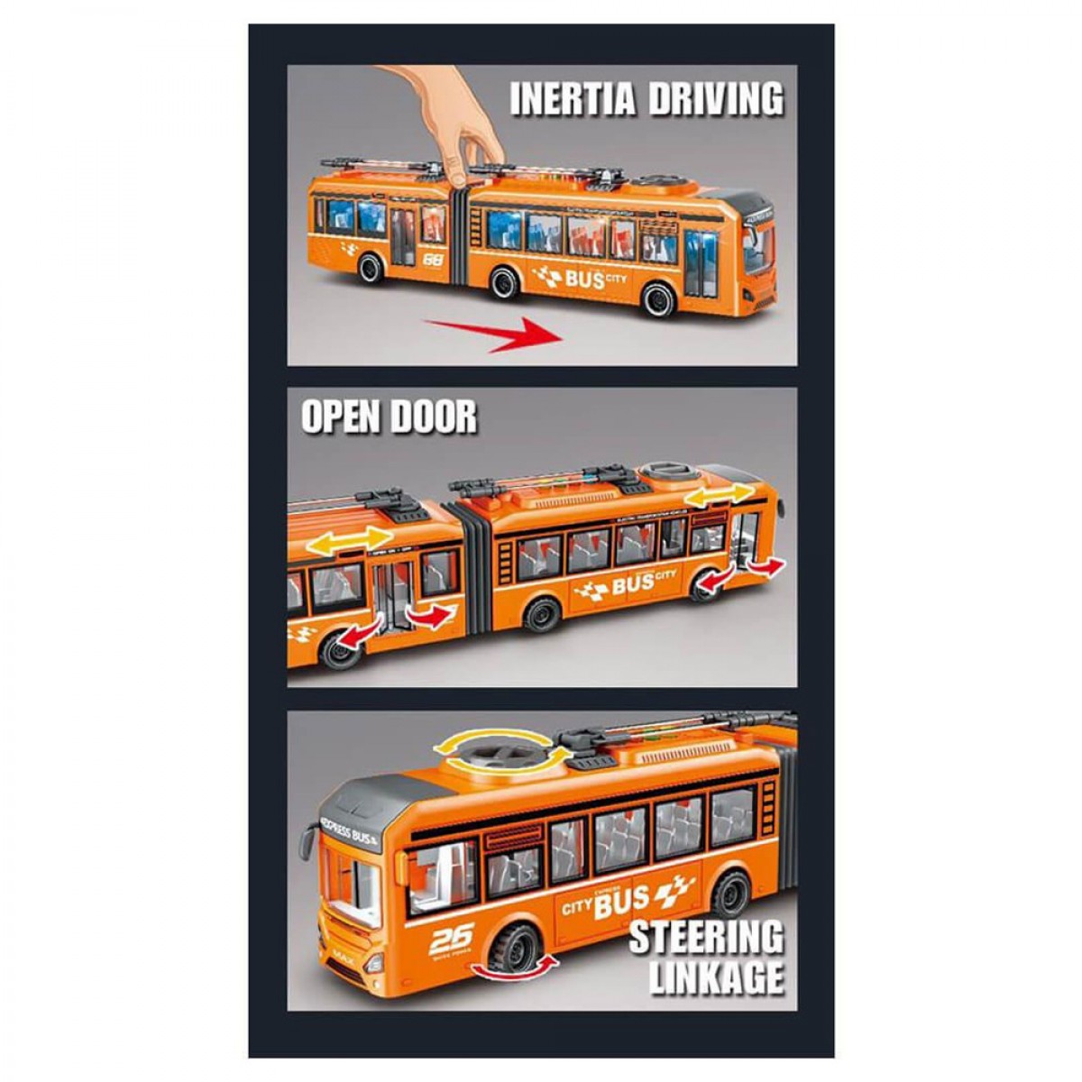 LUNA ΛΕΩΦΟΡΕΙΟ  FRICTION ΠΟΡΤΟΚΑΛΙ 1:16 ΜΕ ΗΧΟ ΚΑΙ ΦΩΣ 623110