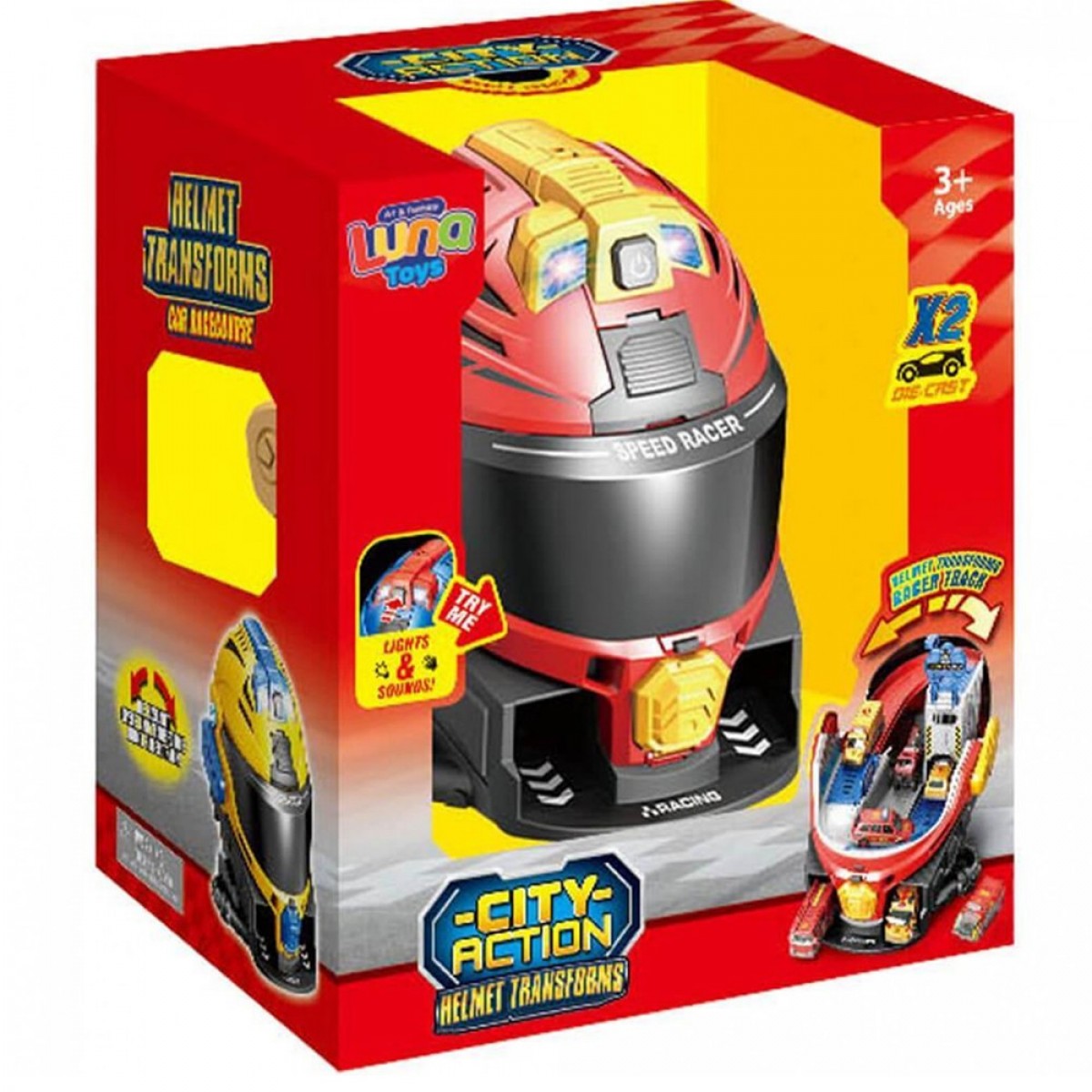 LUNA ΠΑΡΚΙΝΓΚ ΚΡΑΝΟΣ ΚΟΚΚΙΝΟ ΜΕ 2 ΜΕΤΑΛΛΙΚΑ ΑΥΤΟΚΙΝΗΤΑ  ΜΕ ΗΧΟ ΚΑΙ ΦΩΣ 623127