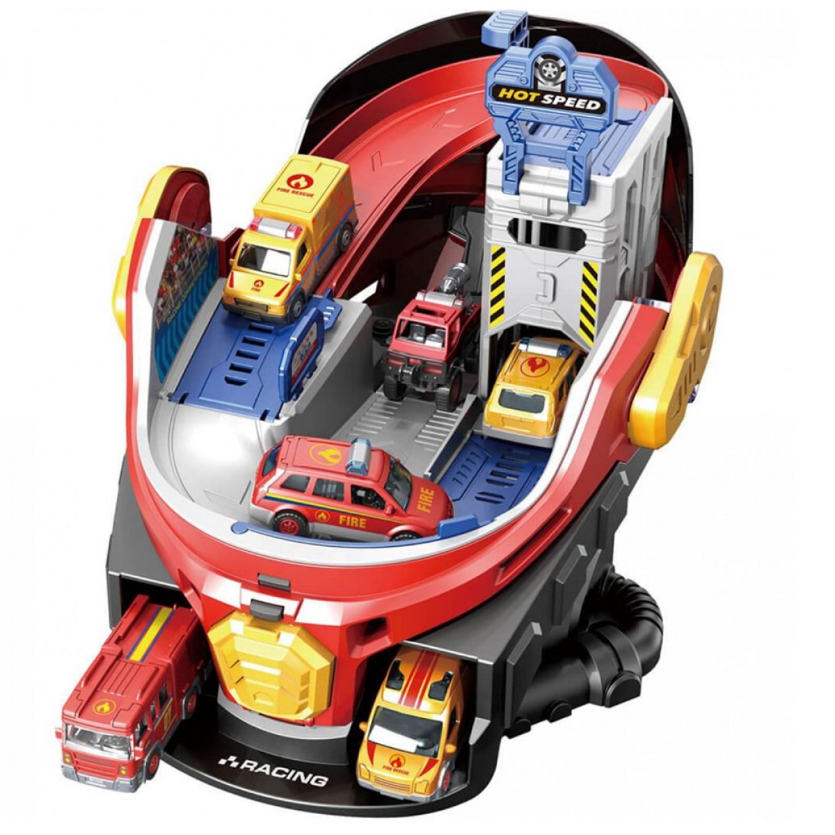 LUNA ΠΑΡΚΙΝΓΚ ΚΡΑΝΟΣ ΚΟΚΚΙΝΟ ΜΕ 2 ΜΕΤΑΛΛΙΚΑ ΑΥΤΟΚΙΝΗΤΑ  ΜΕ ΗΧΟ ΚΑΙ ΦΩΣ 623127