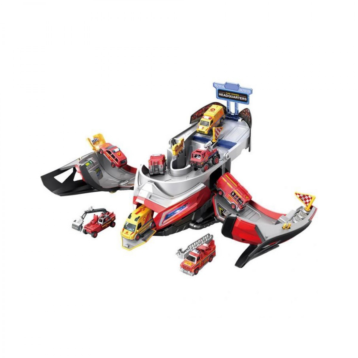 LUNA ΠΑΡΚΙΝΓΚ ΚΡΑΝΟΣ ΚΟΚΚΙΝΟ ΜΕ 2 ΜΕΤΑΛΛΙΚΑ ΑΥΤΟΚΙΝΗΤΑ  ΜΕ ΗΧΟ ΚΑΙ ΦΩΣ 623129