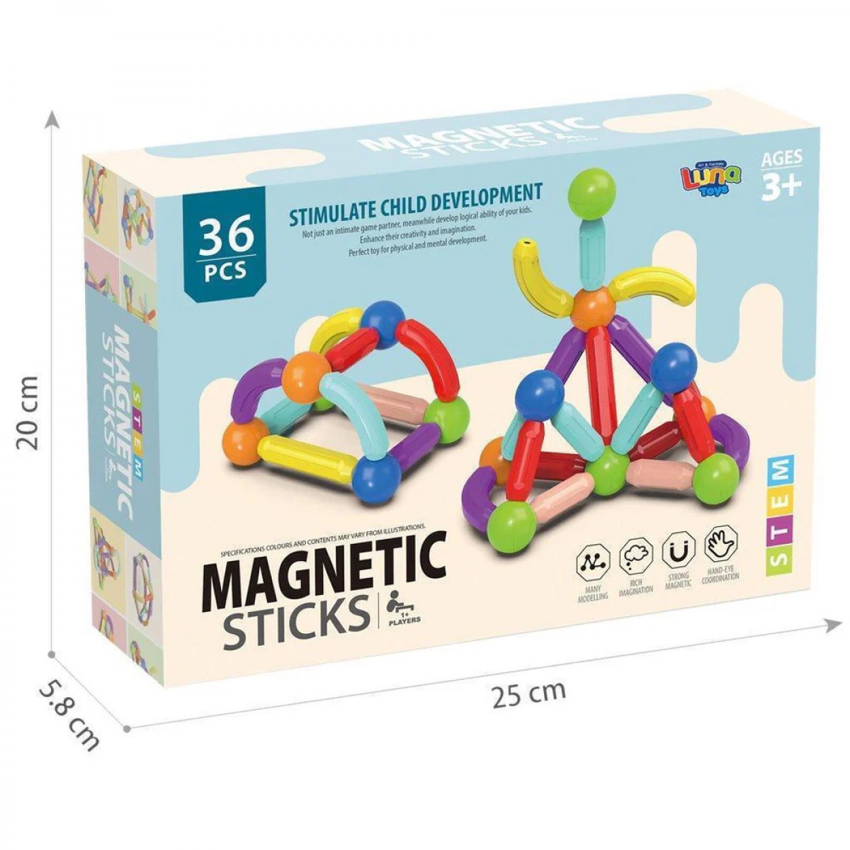 LUNA ΜΑΓΝΗΤΙΚΑ  ΤΟΥΒΛΑΚΙΑ 36 TMX 25X6X20EK 623352