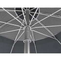 MAUI AND SONS ΟΜΠΡΕΛΑ ΠΑΡΑΛΙΑΣ 220CM 10 ΑΚΤΙΝΕΣ ΜΕ ΜΗΧΑΝΙΣΜΟ ΚΛΙΣΗΣ POLYESTER ΜΑΥΡΗ