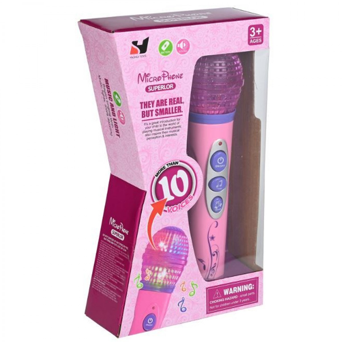 MARTIN TOYS ΜΙΚΡΟΦΩΝΟ ΜΕ ΦΩΤΑ ΚΑΙ ΜΟΥΣΙΚΗ ΜΕ 10 ΦΩΝΕΣ (ΡΟΖ) YH080