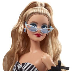MATTEL BARBIE ΑΣΠΡΟΜΑΥΡΟ ΦΟΡΕΜΑ 65 ΧΡΟΝΙΑ HRM58