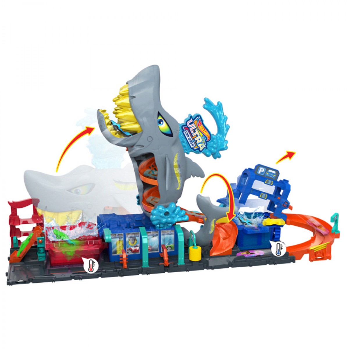 MATTEL HOT WHEELS CITY SHARK CAR WASH HTN82 MATTEL HOT WHEELS CITY SHARK CAR WASH HTN82