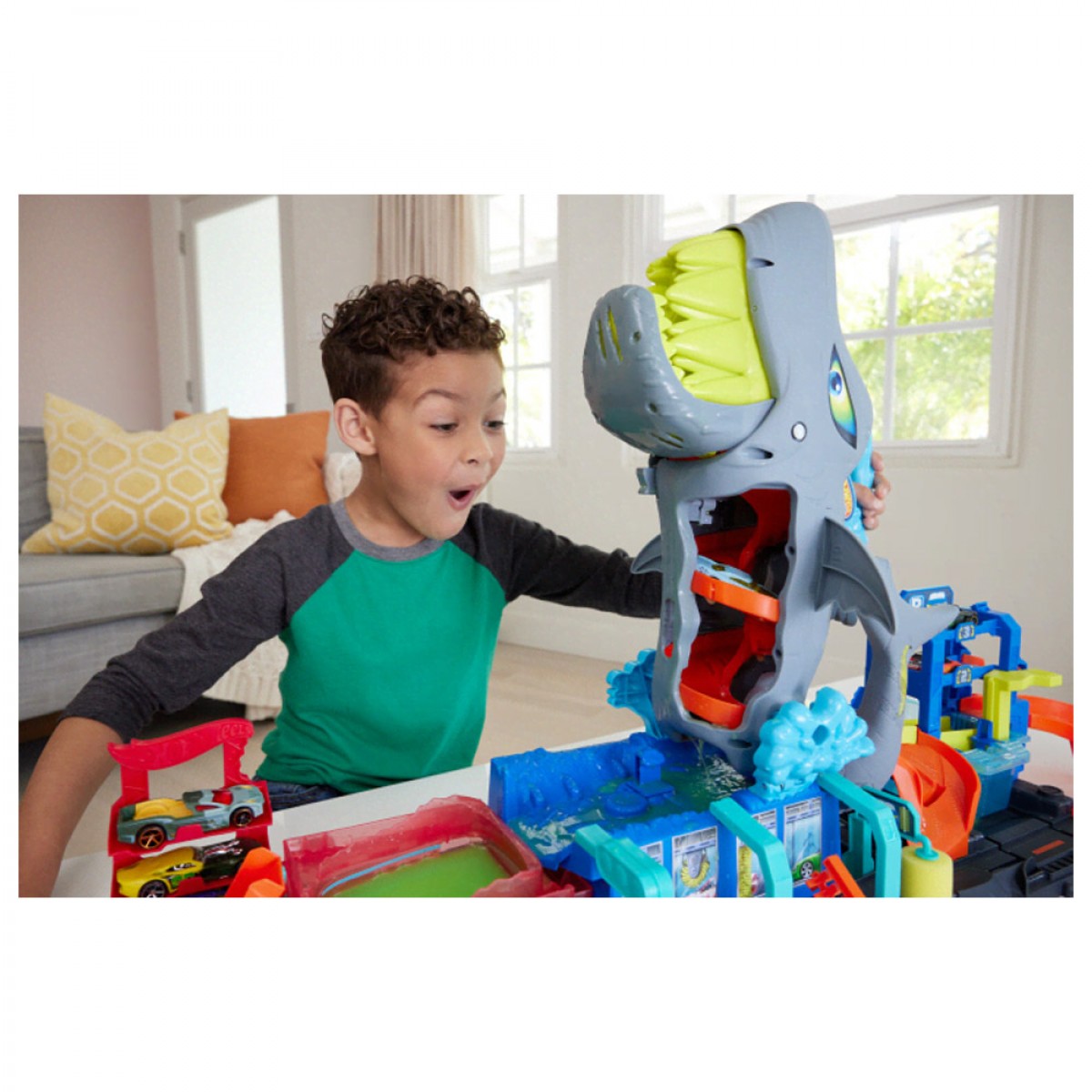 MATTEL HOT WHEELS CITY SHARK CAR WASH HTN82 MATTEL HOT WHEELS CITY SHARK CAR WASH HTN82
