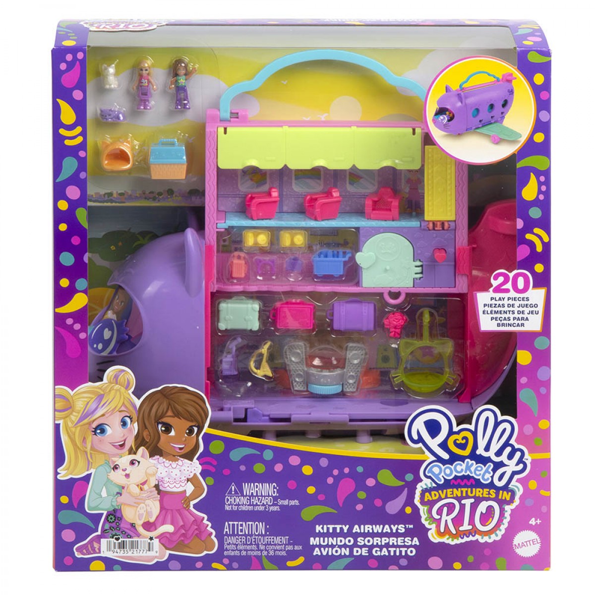 MATTEL POLLY POCKET KITTY AIRWAYS PLAYSET N0 HWP19 MATTEL POLLY POCKET KITTY AIRWAYS PLAYSET N0 HWP19