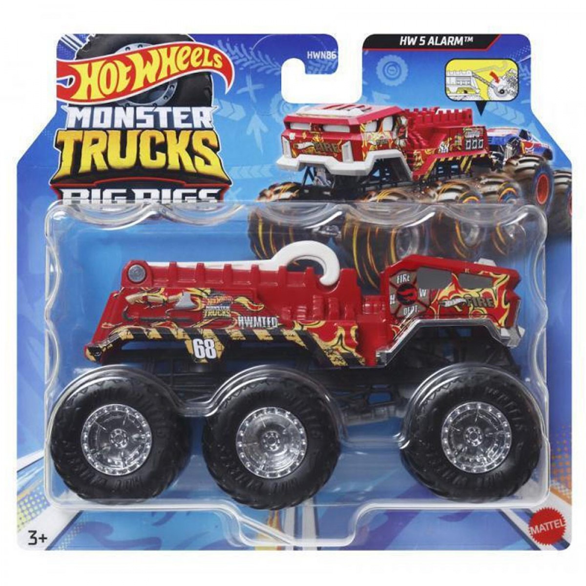 MATTEL HOT WHEELS ΝΤΑΛΙΚΕΣ MONSTER TRUCKS 1:64 -HW 5 ALARM HWN86/HWN94