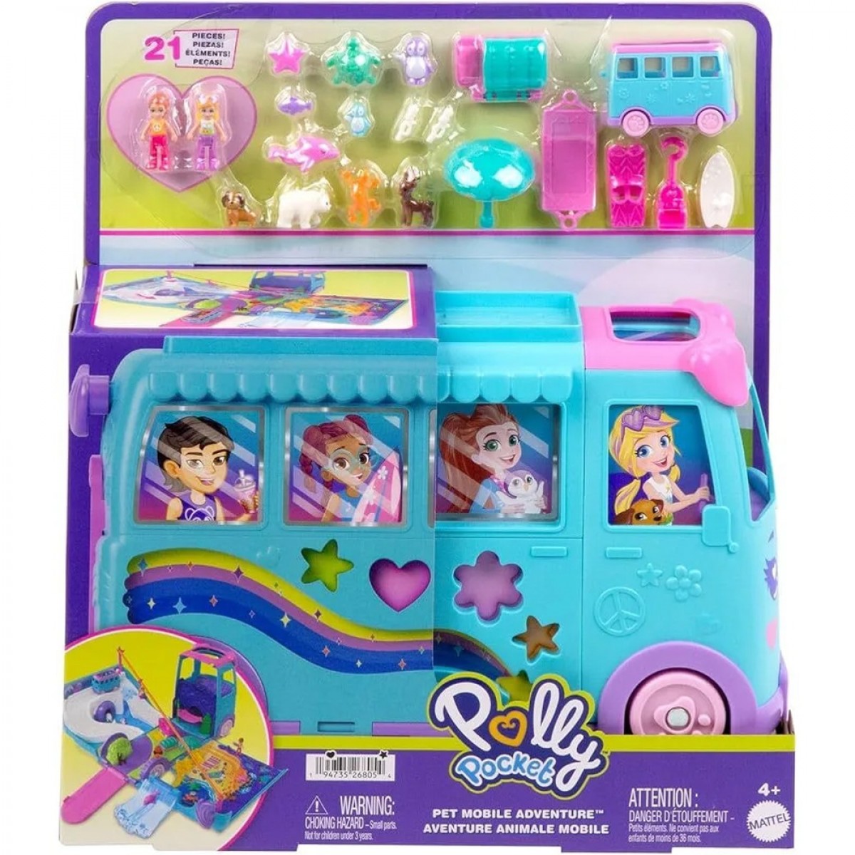MATTEL POLLY POCKET ΜΙΝΙ ΤΡΟΧΟΣΠΙΤΟ ΜΕ ΖΩΑΚΙΑ JCC22 MATTEL POLLY POCKET ΜΙΝΙ ΤΡΟΧΟΣΠΙΤΟ ΜΕ ΖΩΑΚΙΑ JCC22