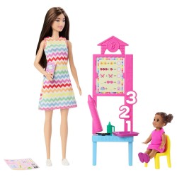 MATTEL BARBIE NEW ΔΑΣΚΑΛΑ (ΜΕΛΑΧΡΙΝΗ) JCR71/JCR76