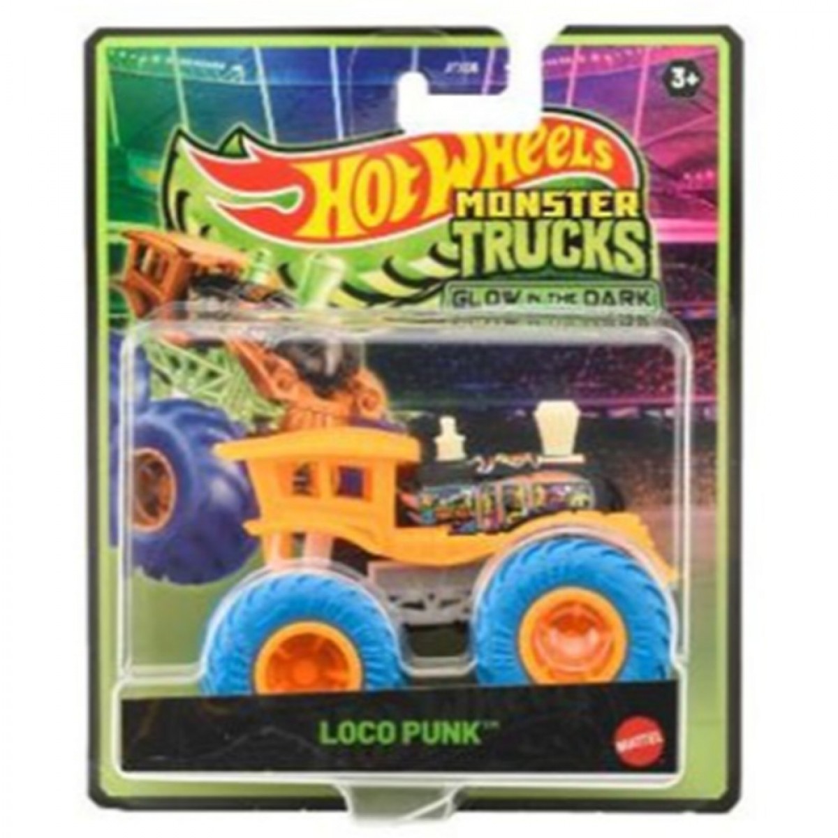MATTEL HOT WHEELS MONSTER TRUCKS GLOW IN THE DARK - LOCO PUNK JFX08/JFX20 MATTEL HOT WHEELS MONSTER TRUCKS GLOW IN THE DARK - LOCO PUNK JFX08/JFX20
