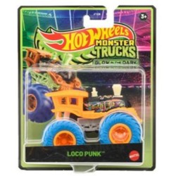 MATTEL HOT WHEELS MONSTER TRUCKS GLOW IN THE DARK - LOCO PUNK JFX08/JFX20