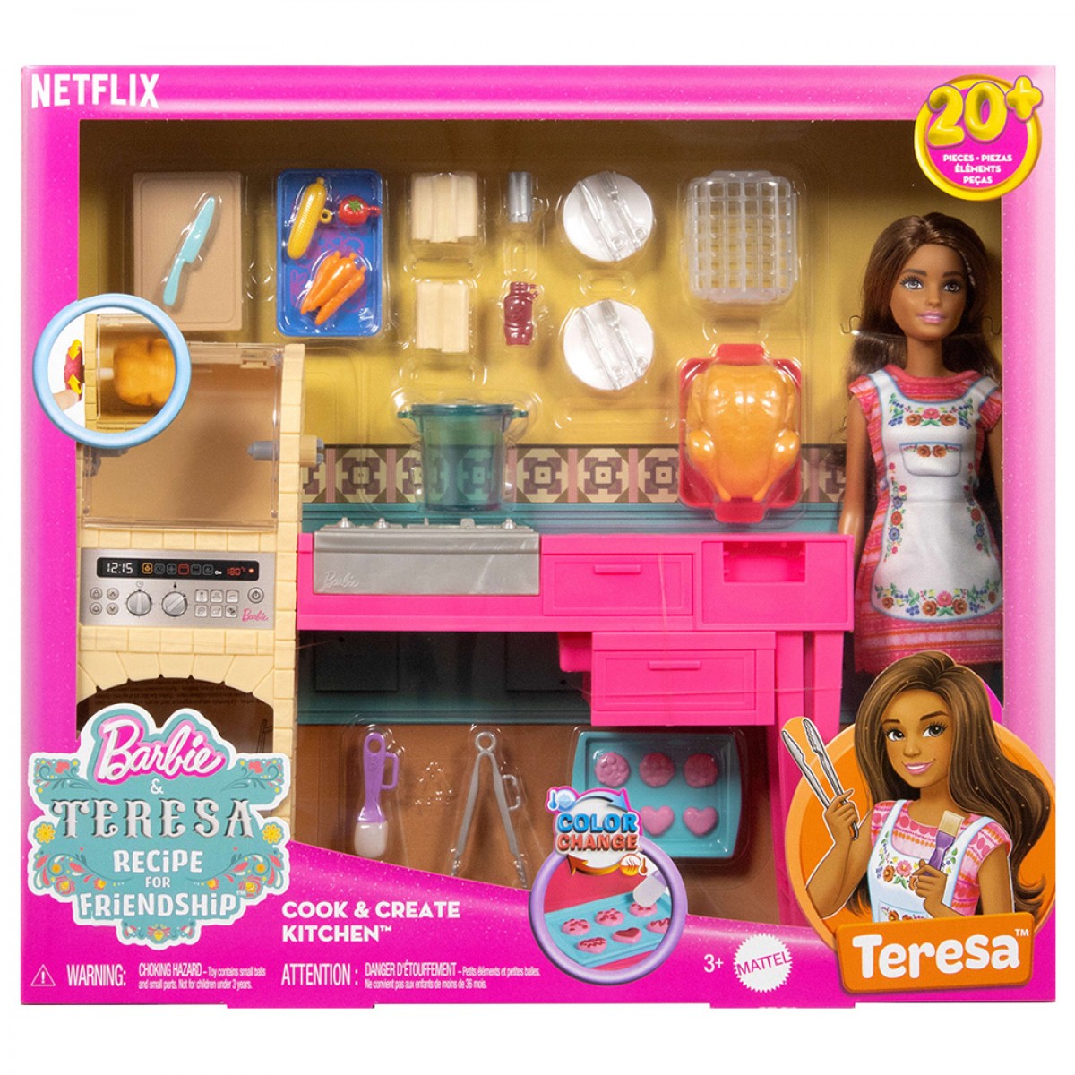 MATTEL BARBIE TERESA KITCHEN PLAYSET JCT06 MATTEL BARBIE TERESA KITCHEN PLAYSET JCT06