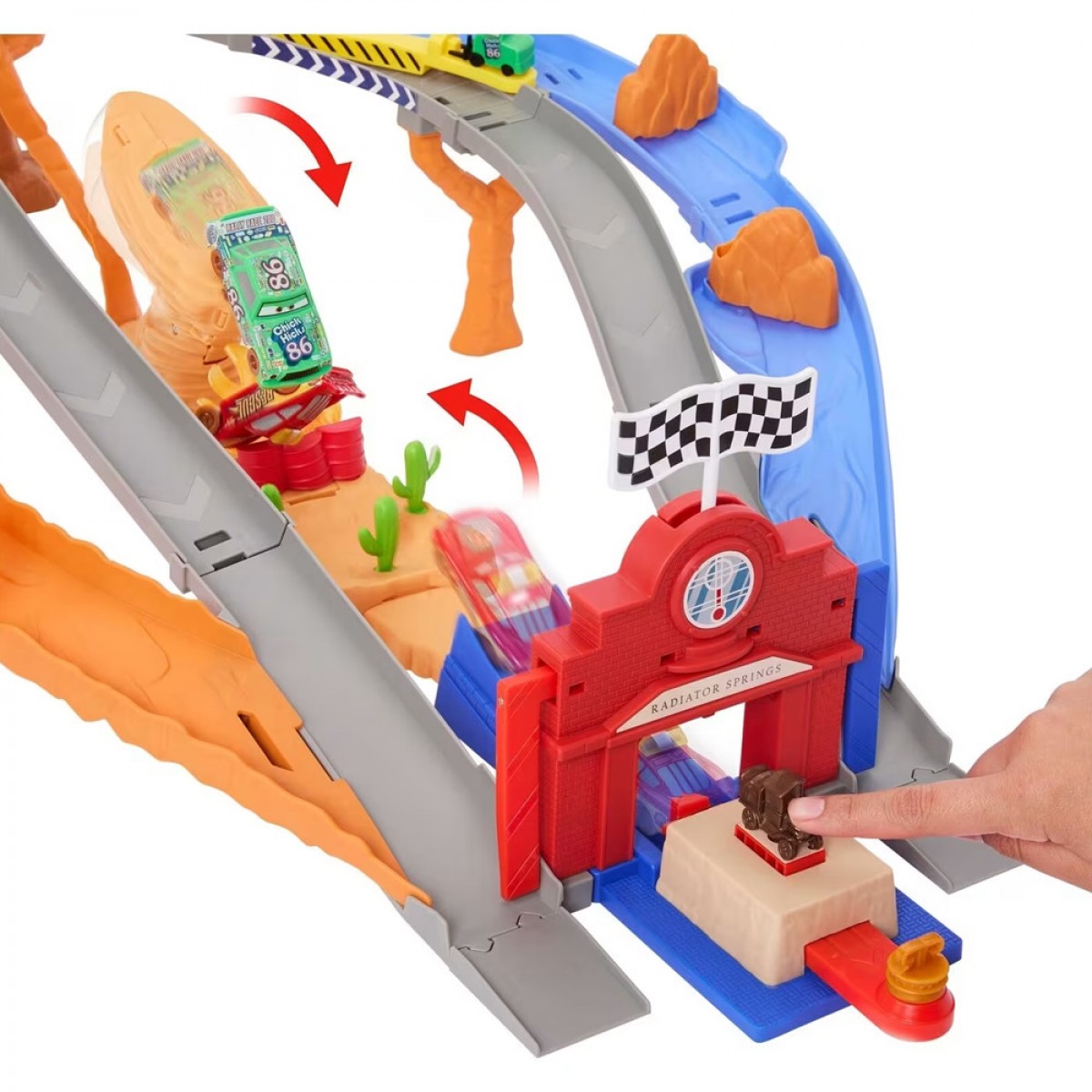 MATTEL CARS DRIVER PLAYSET/RESCUE ROAD RACEWAY JFL57