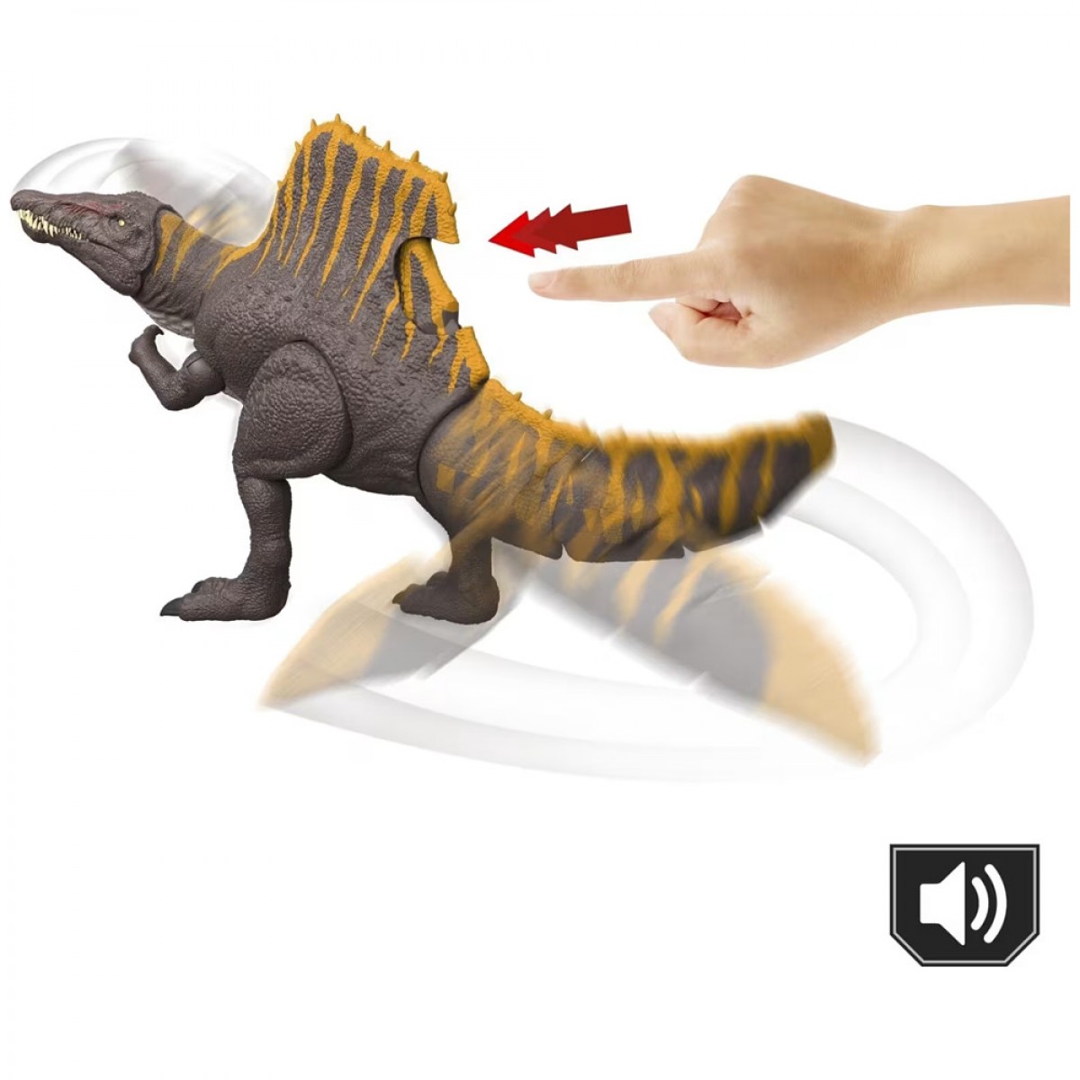 MATTEL JURASSIC WORLD TAIL THRASHER SPINOSAURUS JGB56