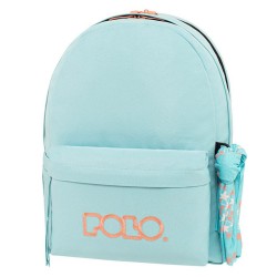 POLO POLO ΣΧΟΛΙΚΗ ΤΣΑΝΤΑ ΠΛΑΤΗΣ ORIGINAL SCARF - CYAN & LIGHT PINK 5638