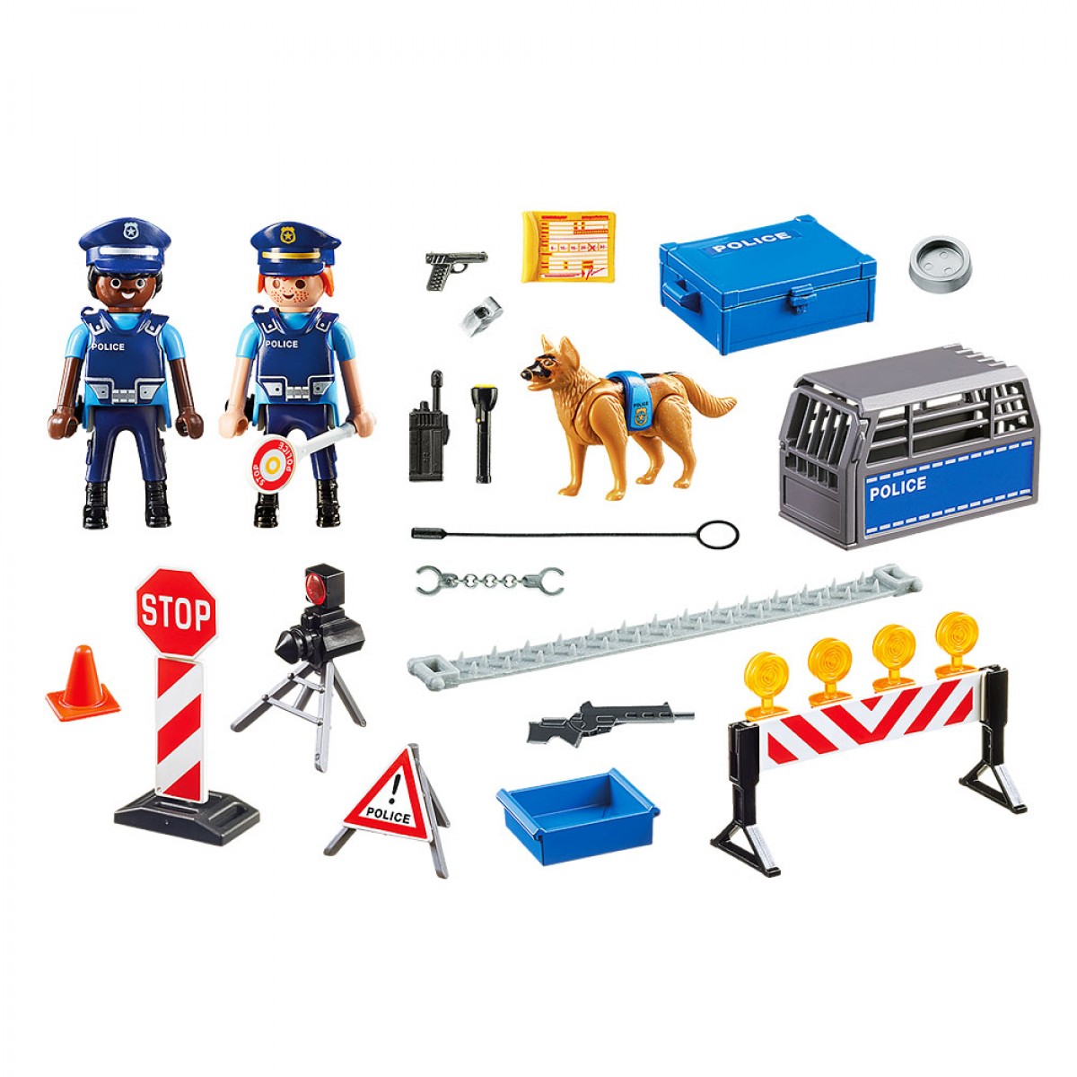 Playmobil-PLAYMOBIL POLICE ROADBLOCK 6924(6924)