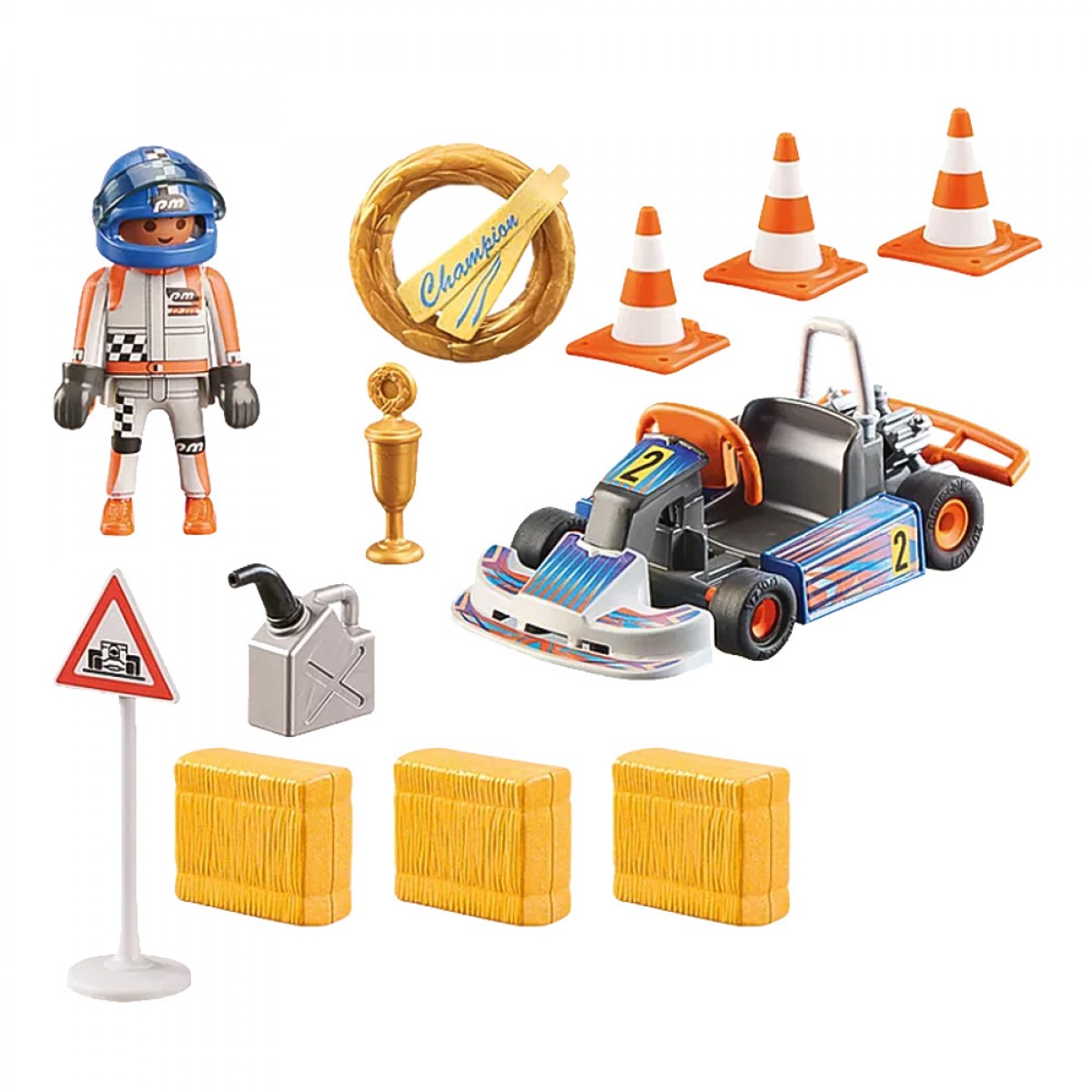 PLAYMOBIL Boy With Go-Kart Toy Set - Figure & Vehicle For Creative Race Play