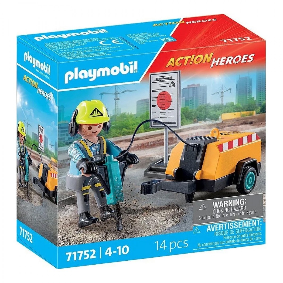 PLAYMOBIL ΕΡΓΑΤΗΣ ΜΕ ΚΟΜΠΡΕΣΕΡ  71752 PLAYMOBIL ΕΡΓΑΤΗΣ ΜΕ ΚΟΜΠΡΕΣΕΡ  71752