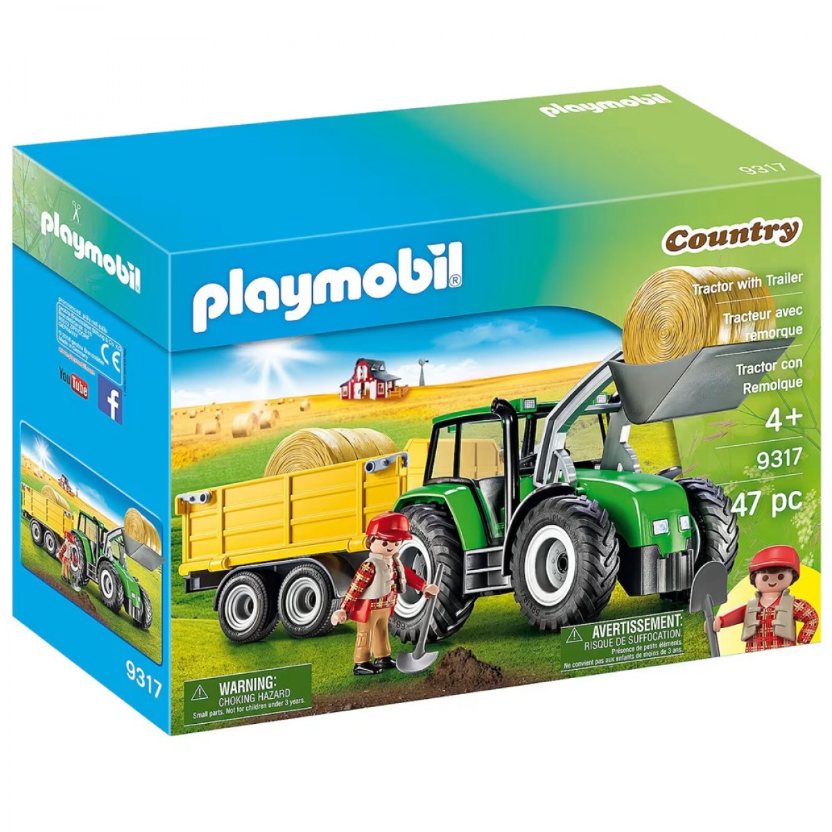 PLAYMOBIL ΤΡΑΚΤΕΡ ΜΕ ΡΥΜΟΥΛΚΟΥΜΕΝΗ ΚΑΡΟΤΣΑ 9317