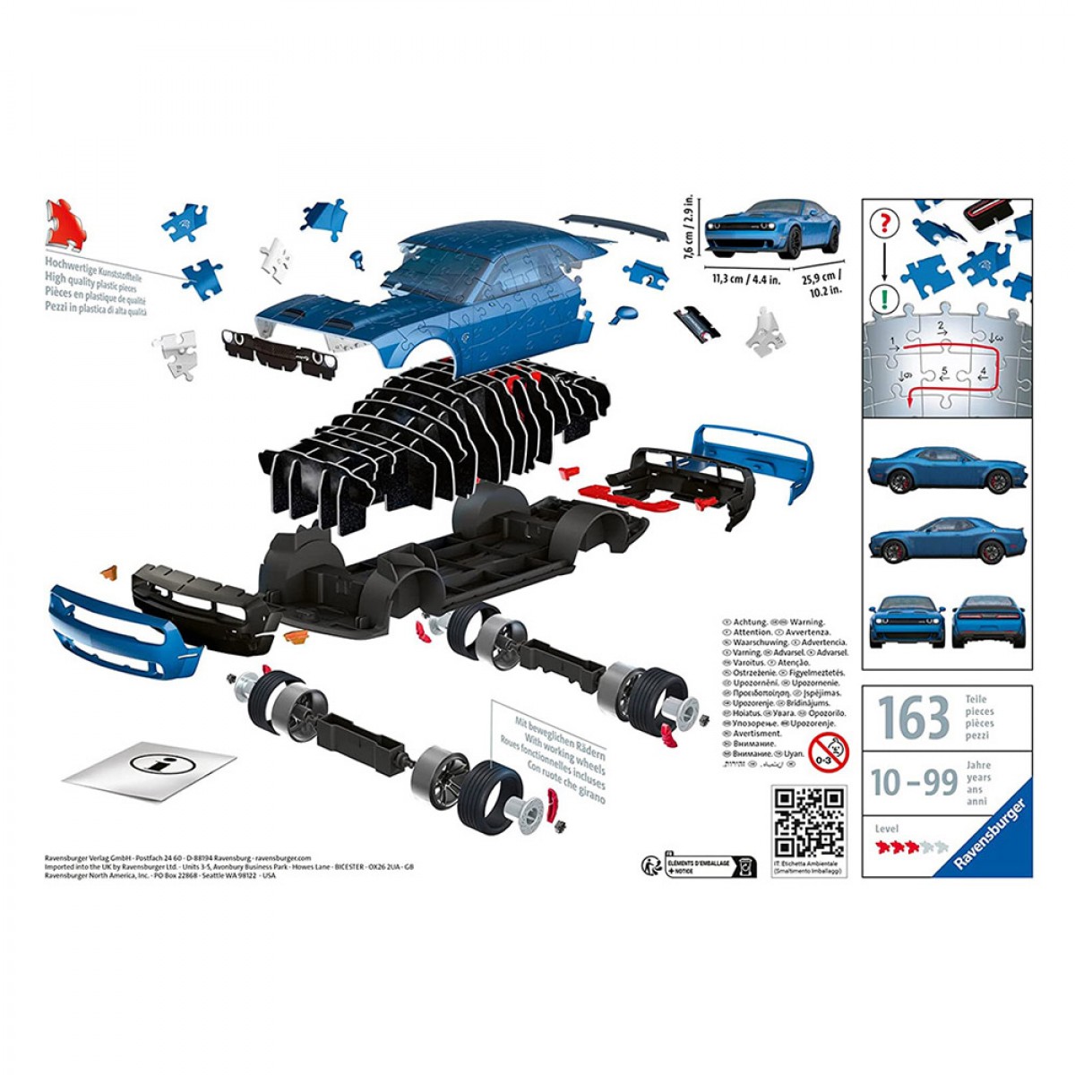 RAVENSBURGER 3D PUZZLE 108ΤΕΜ DODGE CHALLENGER HELLCAT 11283 RAVENSBURGER 3D PUZZLE 108ΤΕΜ DODGE CHALLENGER HELLCAT 11283