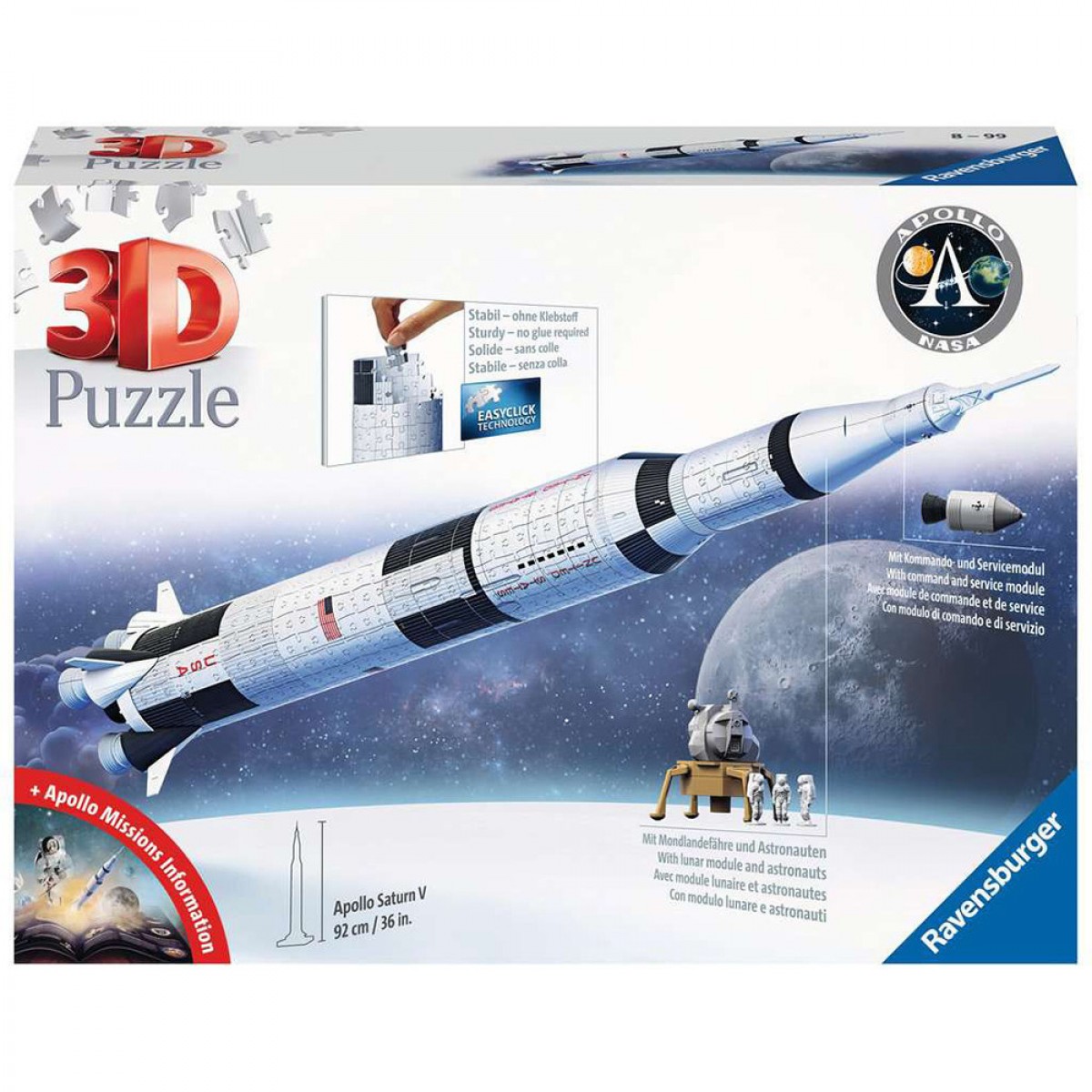 RAVENSBURGER ΠΑΖΛ 3D ΠΥΡΑΥΛΟΣ APOLLO SATURN V 432ΤΕΜ. 11545
