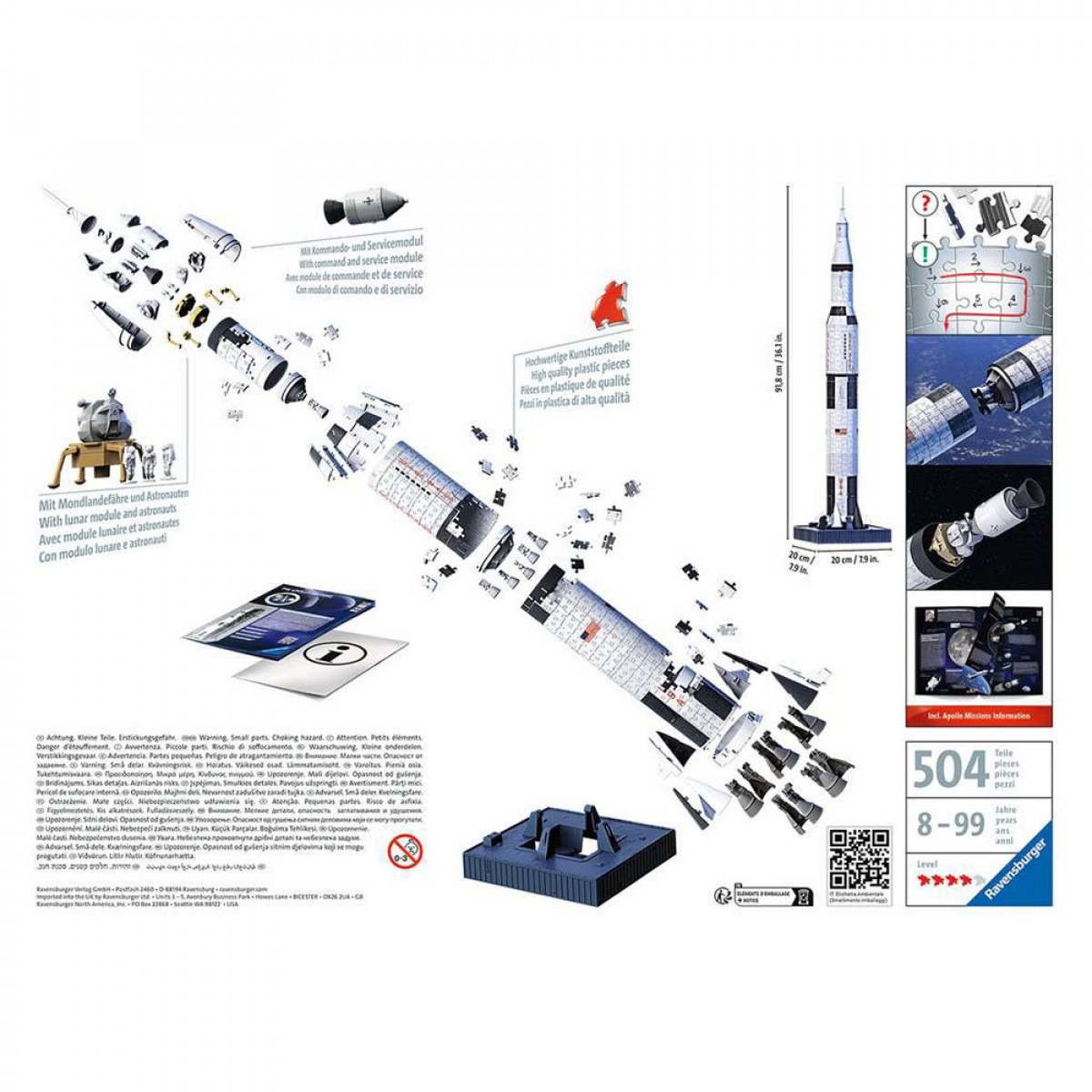 RAVENSBURGER ΠΑΖΛ 3D ΠΥΡΑΥΛΟΣ APOLLO SATURN V 432ΤΕΜ. 11545