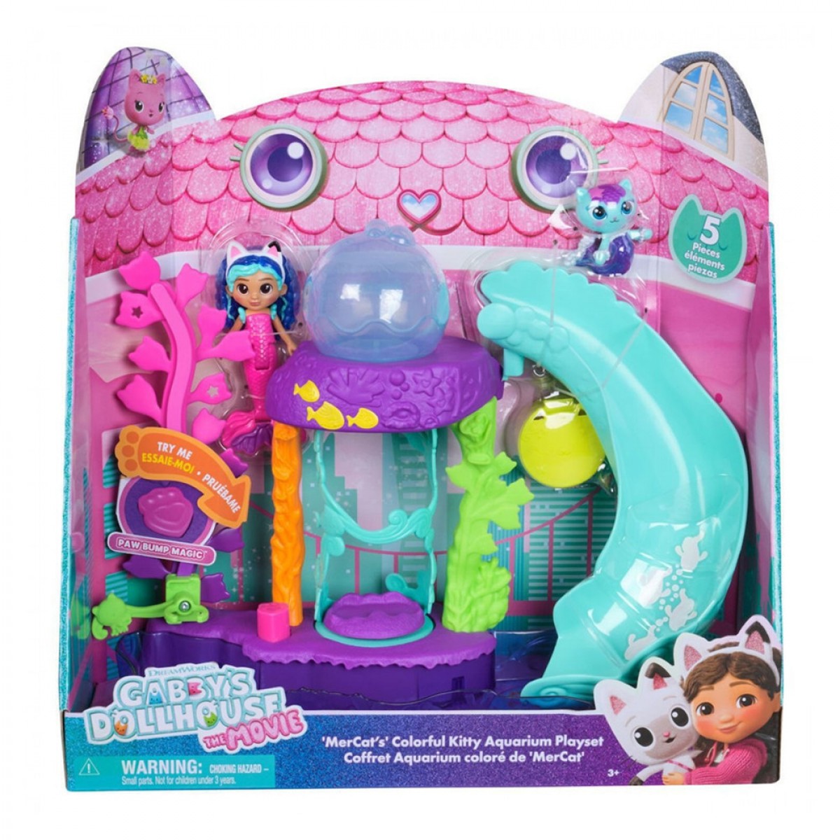 SPIN MASTER SPIN MASTER GABBY`S DOLLHOUSE : THE MOVIE-'MERCAT'S' COLORFUL KITTY AQUARIUM PLAYSET 6074401