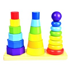 TOOKY TOYS ΞΥΛΙΝΟΙ ΠΥΡΓΟΙ ΣΤΟΙΒΑΞΗΣ ΓΕΩΜΕΤΡΙΚΩΝ ΣΧΗΜΑΤΩΝ TKF008 (17 TMX.)