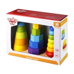 TOOKY TOYS ΞΥΛΙΝΟΙ ΠΥΡΓΟΙ ΣΤΟΙΒΑΞΗΣ ΓΕΩΜΕΤΡΙΚΩΝ ΣΧΗΜΑΤΩΝ TKF008 (17 TMX.)