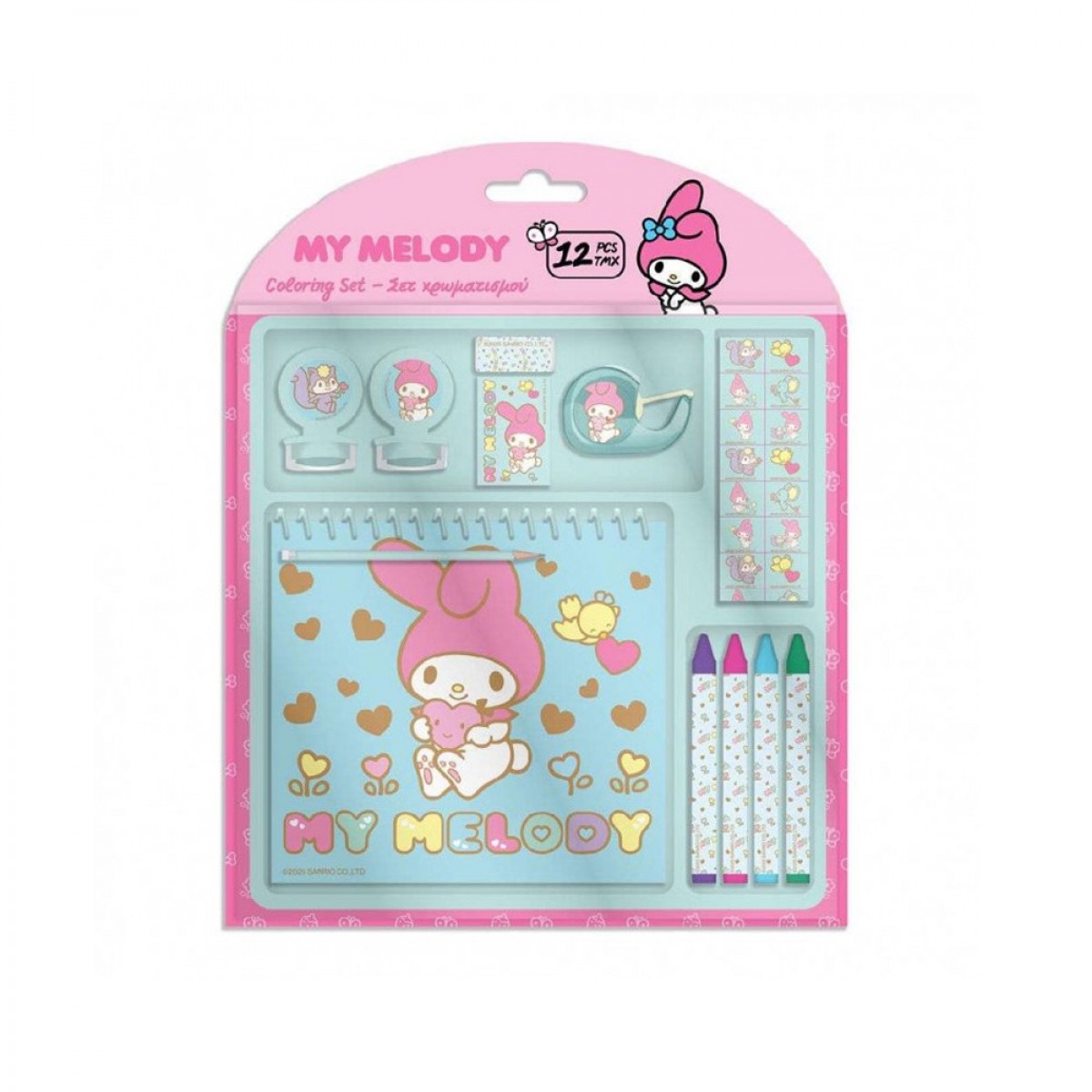 DIAKAKIS ΣΕΤ ΧΡΩΜΑΤΙΣΜΟΥ 12ΤΕΜ.17,5Χ18,5Χ2 MY MELODY 000490175