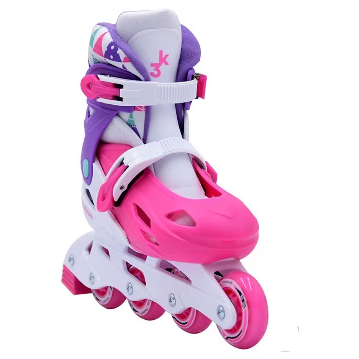 ΑΘΛΟΠΑΙΔΙΑ ΠΑΤΙΝΙ ΑΥΞΟΜΕΙΟΥΜΕΝΟ 3K IN LINE SKATES ΦΟΥΞΙΑ /ΜΩΒ/ΛΕΥΚΟ (S 31-34) 1083/FPW/31