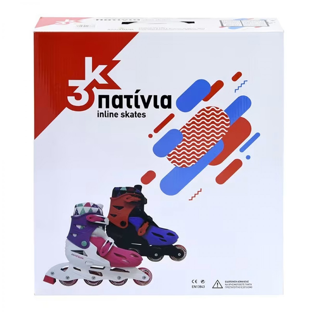 ΑΘΛΟΠΑΙΔΙΑ ΠΑΤΙΝΙ ΑΥΞΟΜΕΙΟΥΜΕΝΟ 3K IN LINE SKATES ΦΟΥΞΙΑ /ΜΩΒ/ΛΕΥΚΟ (S 31-34) 1083/FPW/31