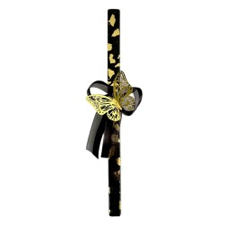 ΧΕΙΡΟΠΟΙΗΤΗ ΠΑΣΧΑΛΙΝΗ ΛΑΜΠΑΔΑ ΜΑΥΡΗ ΜΕ ΦΥΛΛΑ ΧΡΥΣΟΥ