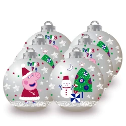 --- ΜΠΑΛΕΣ ΧΡΙΣΤΟΥΓΕΝΝΙΑΤΙΚΟΥ ΔΕΝΤΡΟΥ PEPPA PIG ΑΣΗΜΙ ΧΡΩΜΑ 6TMX PP14018