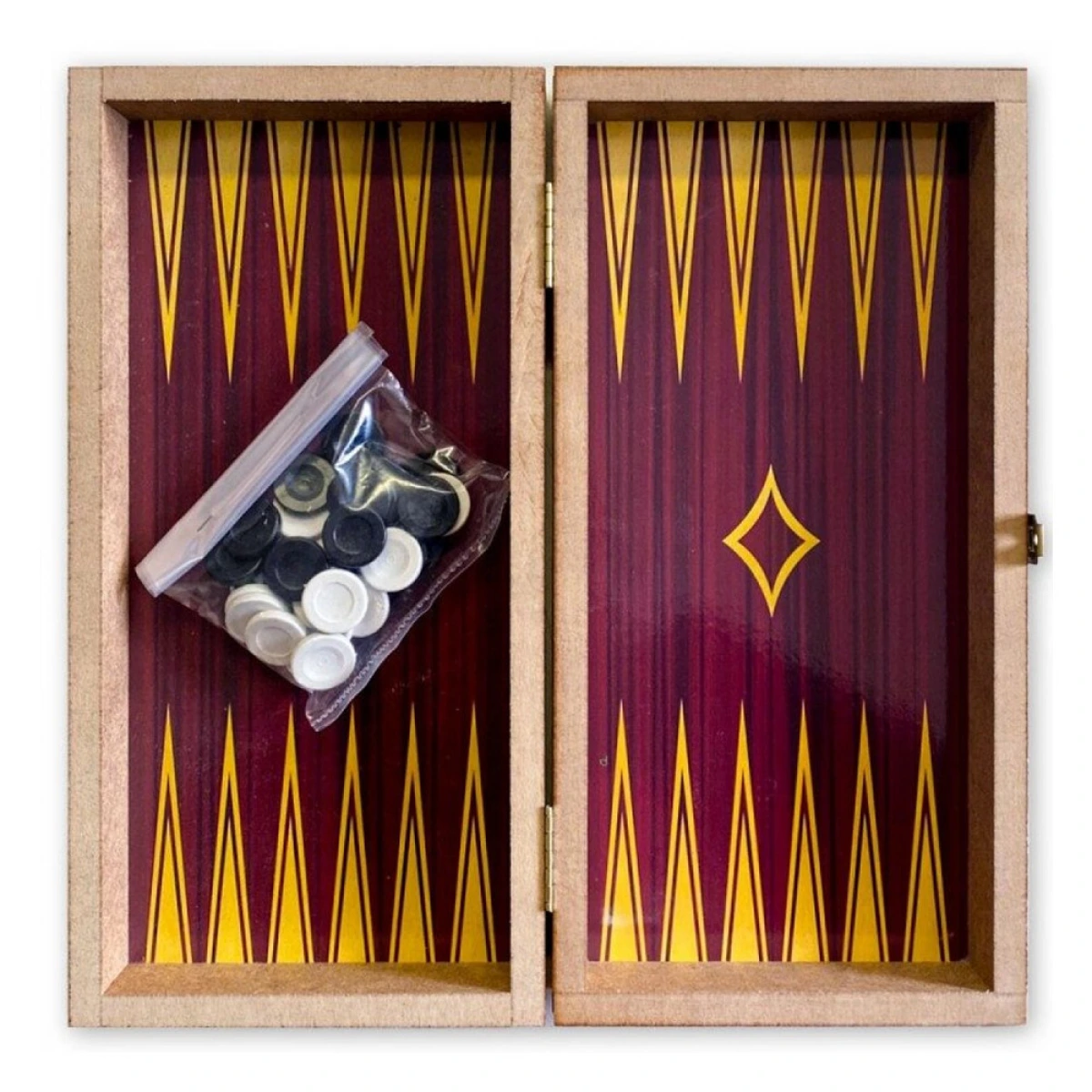 --- BACKGAMMON-CHESS WOODEN SMALL 1028